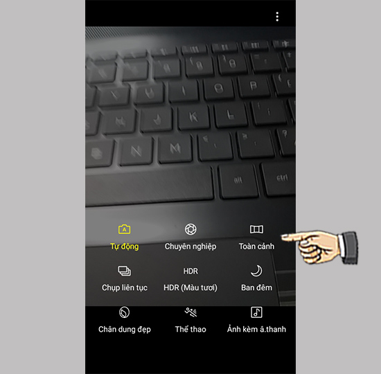 Chế độ camera sau.