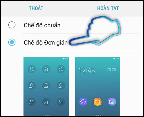 - Bước 4: Bấm chọn dòng Chế độ Đơn giản và Hoàn tất.