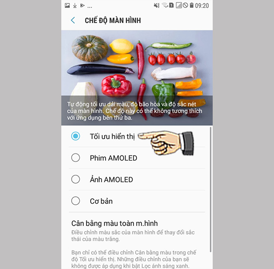 Bước 3: Chọn chế độ tối ưu.