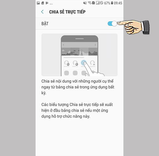 Bước 3: Bật tính năng.