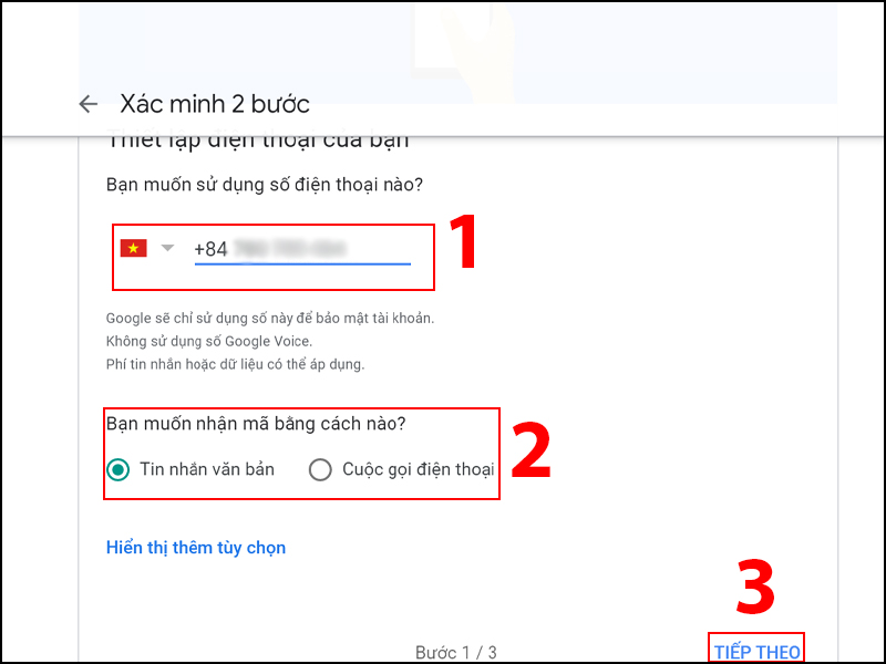 Gõ số điện thoại