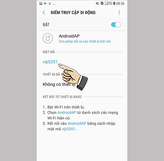 Cài đặt tên và mật khẩu phát wifi.