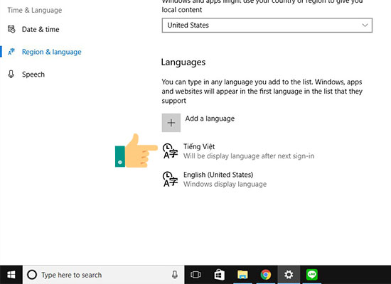 Hướng dẫn cài đặt tiếng Việt cho Windows 10