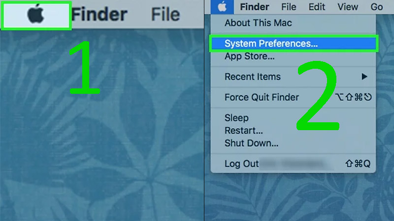 Mở trình đơn Apple > Nhấp vào System Preferences.