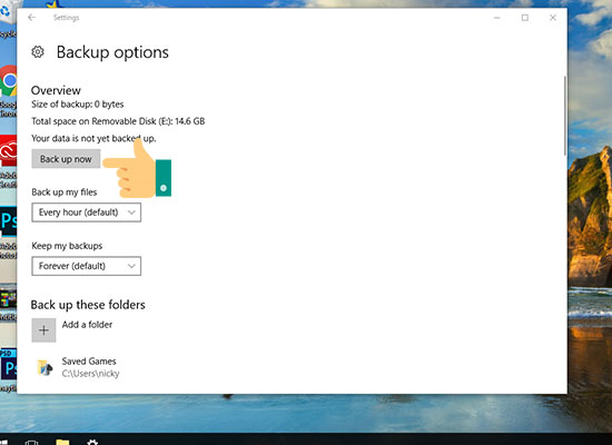 Sao lưu dữ liệu Windows 10 với File History