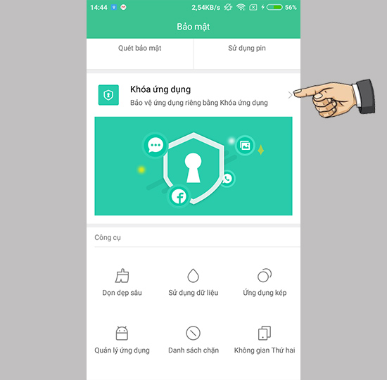 Thiết lập mã khóa