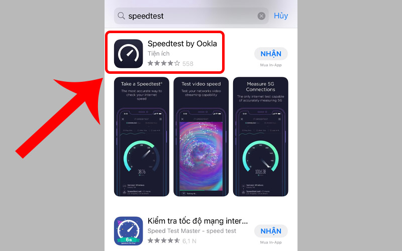Tải ứng dụng Speedtest trên App Store