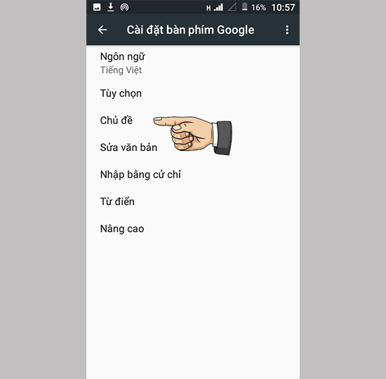 Bước 4: Chọn chủ đề.