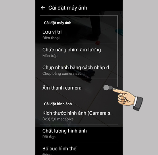 Tắt âm máy ảnh.