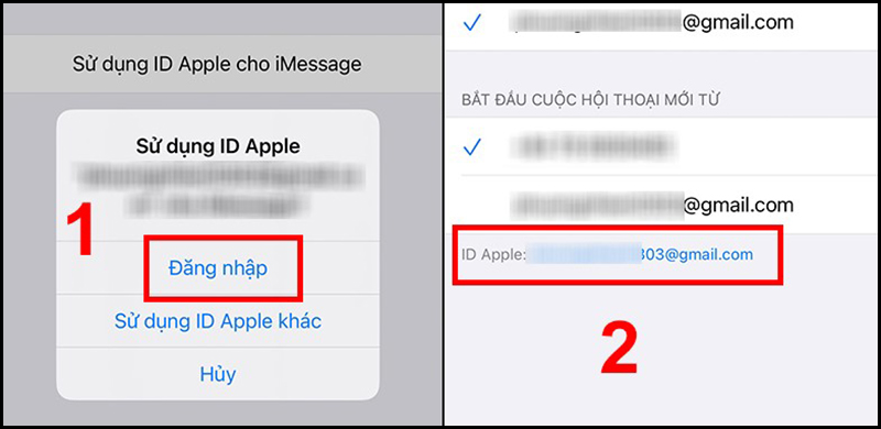 Đăng nhập iMessage bằng ID Apple
