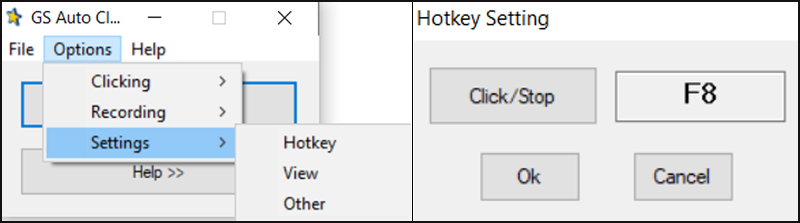 Options > Settings > Hotkey