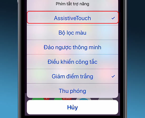 Bấm nút Home 3 lần để bật phím tắt Nút home ảo