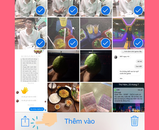 chọn vào biểu tượng chia sẻ