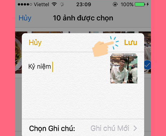 đặt tên ghi chú và lưu