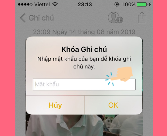 đặt mật khẩu cho ghi chú