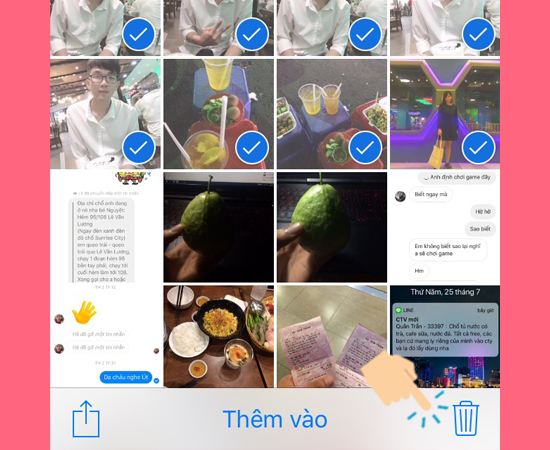 xóa hình ảnh cần ẩn đã chọn
