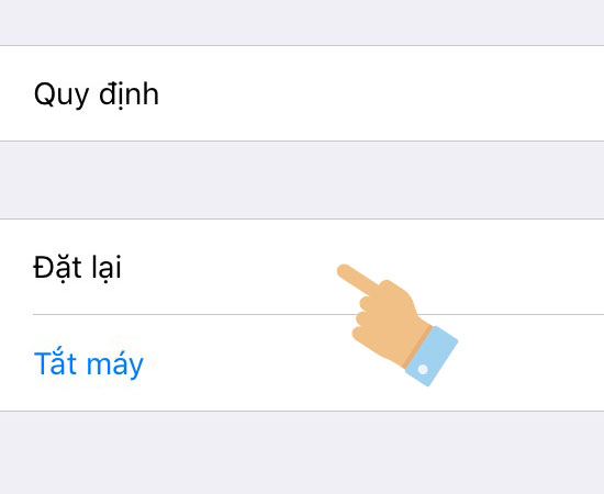 Chọn đặt lại