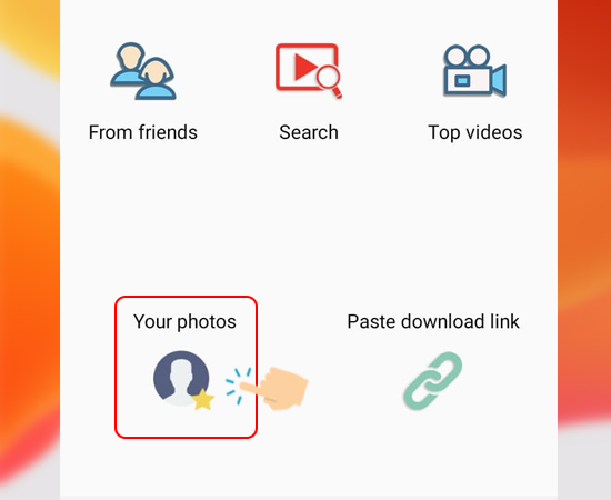 Bước 2: Tiếp theo bạn hãy chọn Your photos.