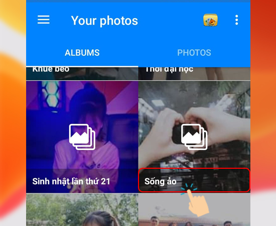 Bước 3: Sau đó bạn hãy chọn vào Albums bạn muốn tải về.
