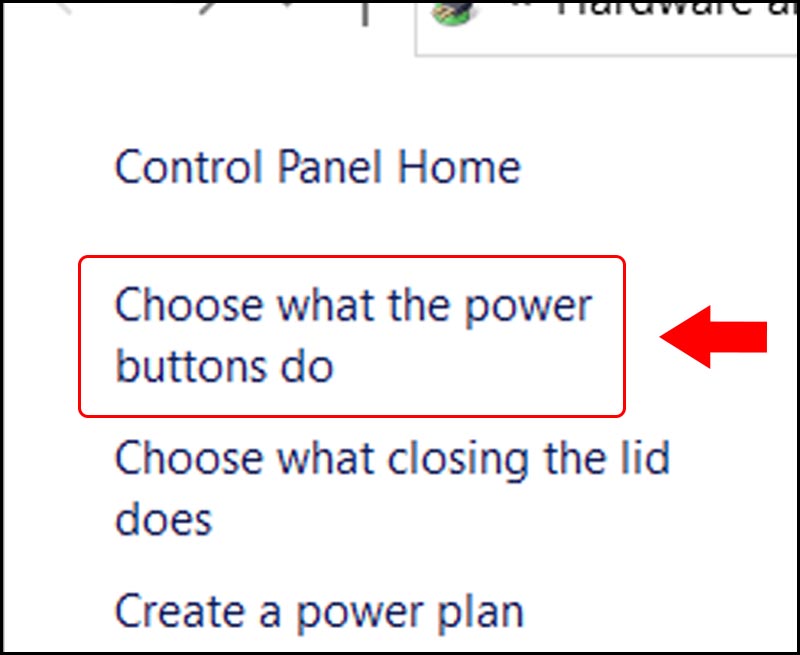 Tiếp tục chọn Choose what the power buttons
