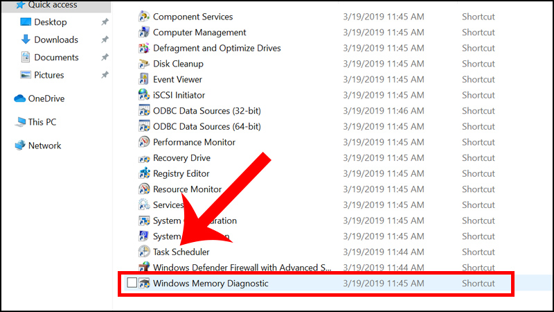 Chọn Windows Memory Diagnostic