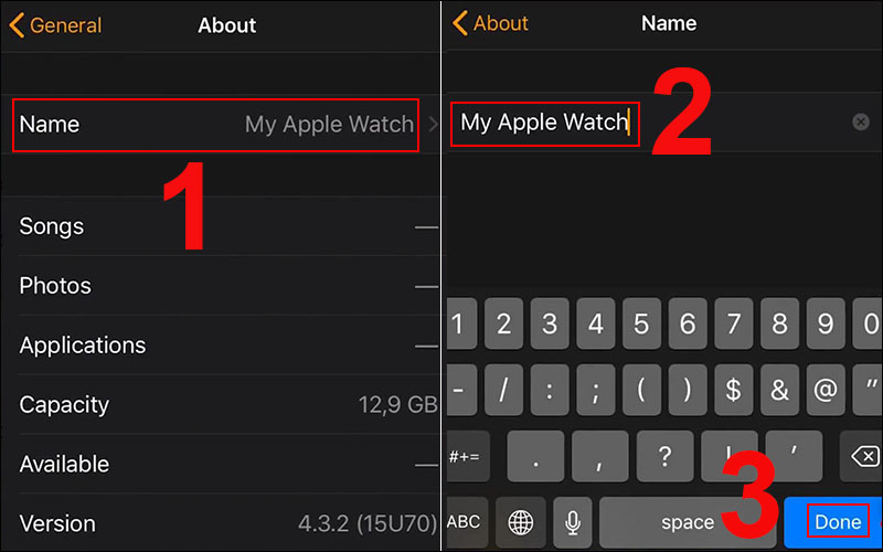Đổi tên Apple Watch theo ý của bạn