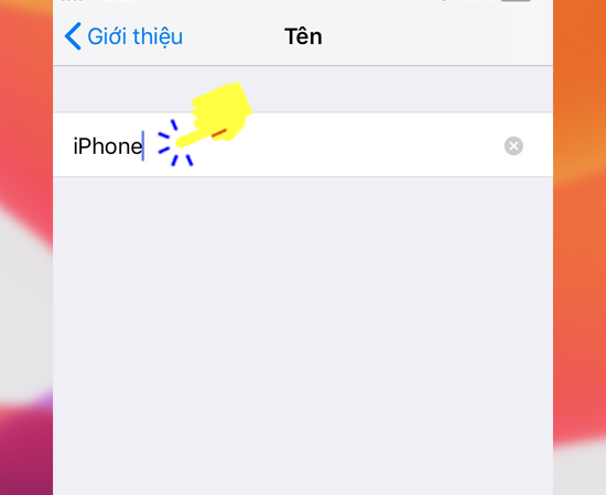 Bước 5: Cuối cùng bạn chọn vào khung để đặt tên điện thoại bạn thích vào.