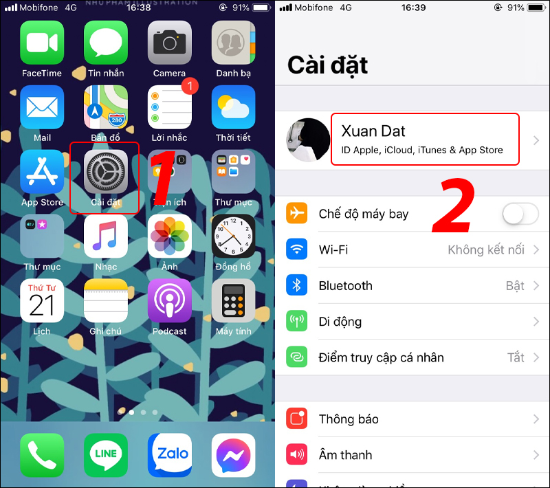 Truy cập tài khoản iCloud trên iPhone