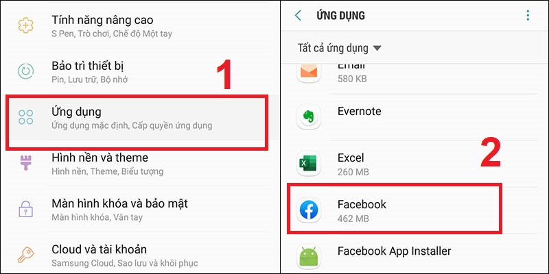 Cài đặt ứng dụng Facebook