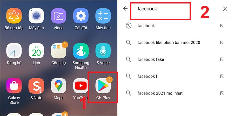  Mở Facebook trên CH Play