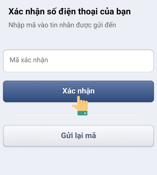 nhập mã xác nhận