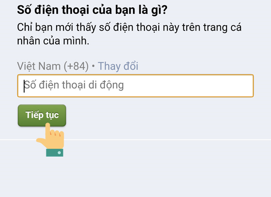 nhập số điện thoại vào