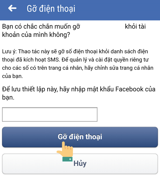 nhập mật mã facebook