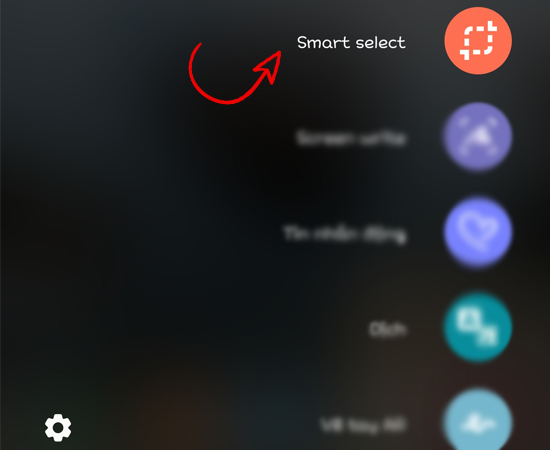 Rút bút khỏi máy và chọn Smart Select