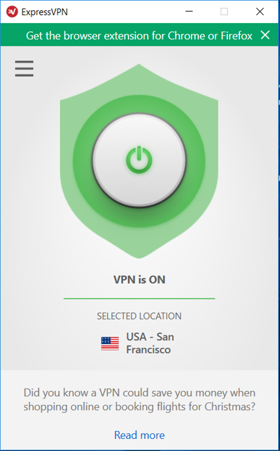 Dùng ứng dụng ExpressVPN để đổi sang IP nước khác.