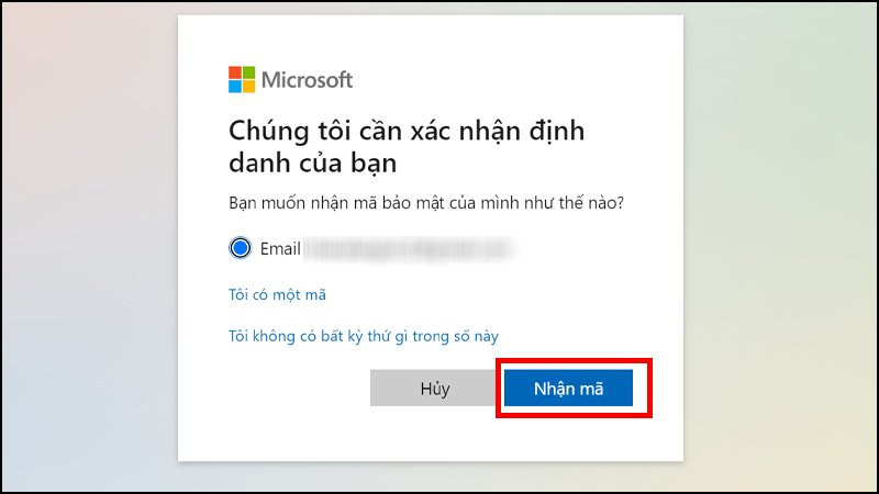 Cách đặt lại mật khẩu bằng tài khoản mail Outlook