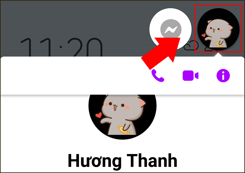 Bong bóng chat của cuộc trò chuyện Messenger hiện lên