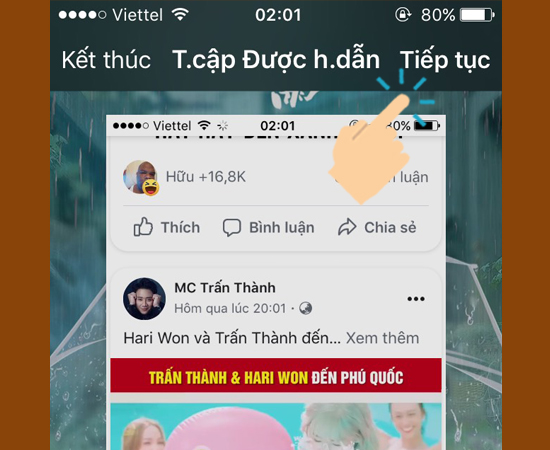Chọn ứng dụng cần khóa và nhấn nút home 3 lần sau đó ấn Tiếp tục để tiến hành khóa truy cập 1 ứng dụng