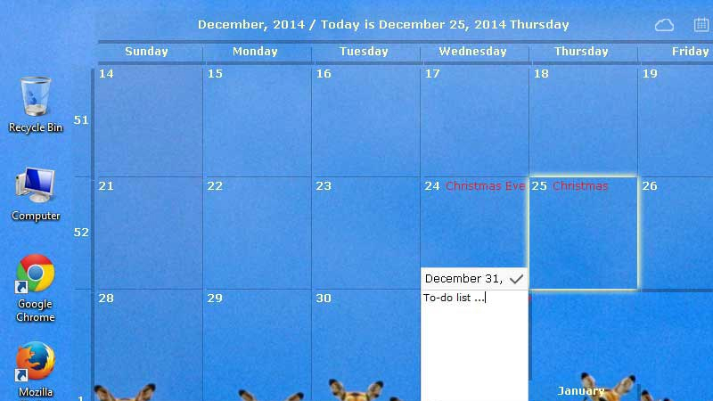Dễ dàng ghi chú với Desktop Calendar