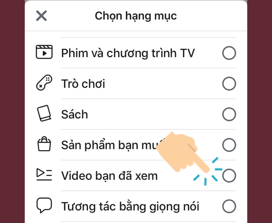 Vào Video bạn đã xem