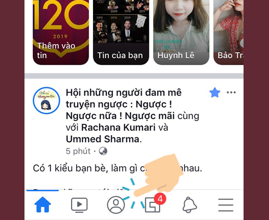 vào Biểu tượng trang cá nhân