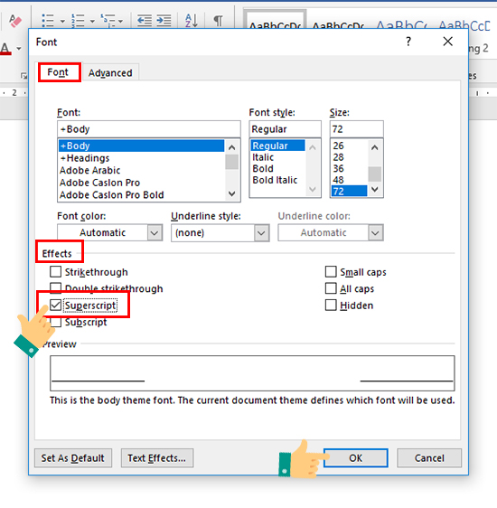 Sử dụng bảng công cụ Font (2)
