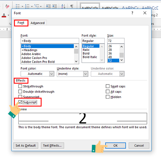 Sử dụng bảng công cụ Font (2)