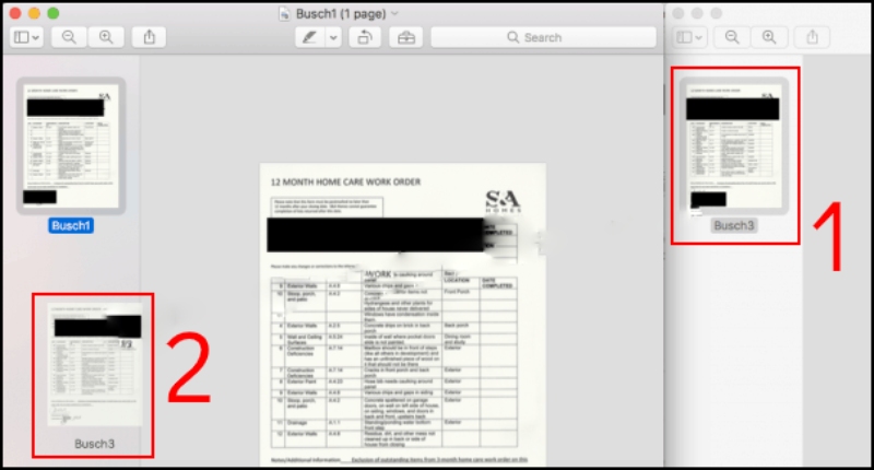 Kéo file PDF từ cửa sổ khác vào Preview để ghép file