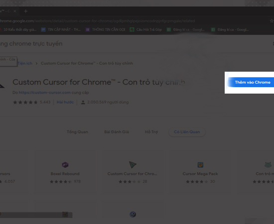 chọn thêm vào chrome để tiến hành cài tiện ích