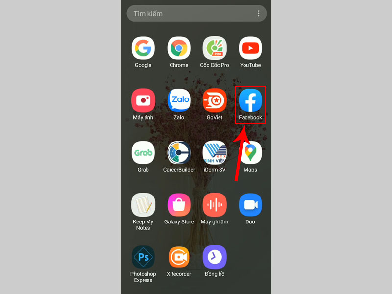 Truy cập vào ứng dụng Facebook trên điện thoại