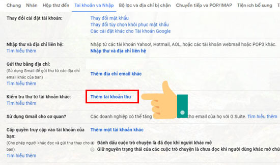 Thêm tài khoản thư
