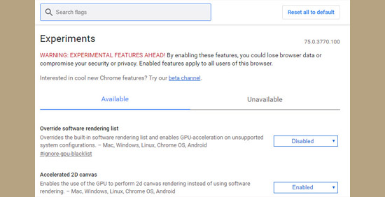 chrome://flags