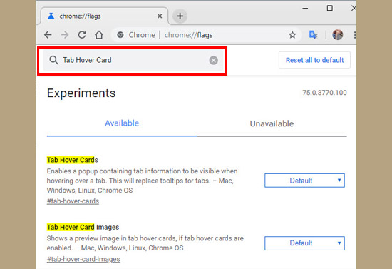từ khóa Tab Hover Card