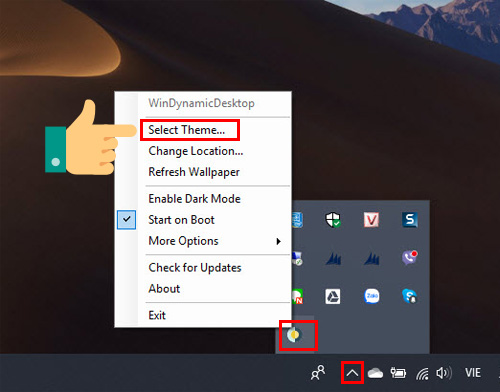 Chọn Select Theme...